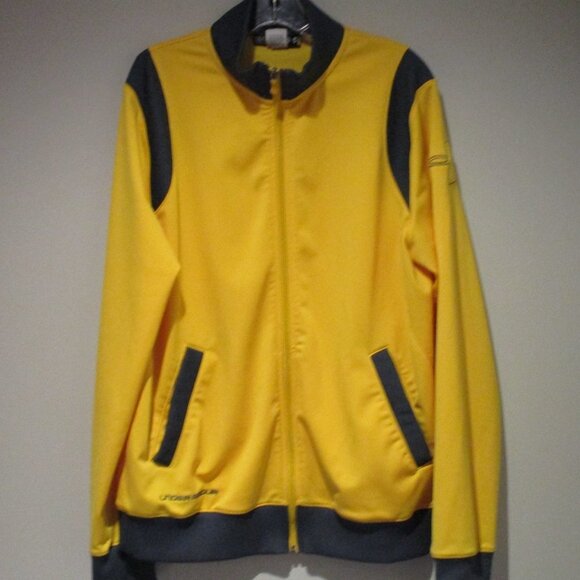 Mens Under Armour Full Zip Sweatshirt Yellow Black Large - Picture 4 of 6